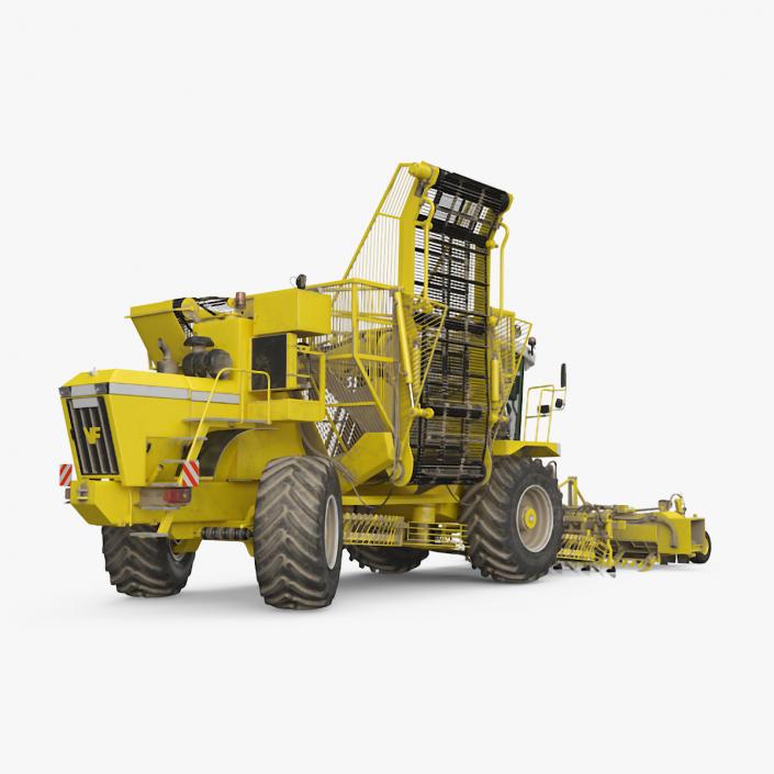 Beet Harvester Dusty Yellow Rigged 3D model