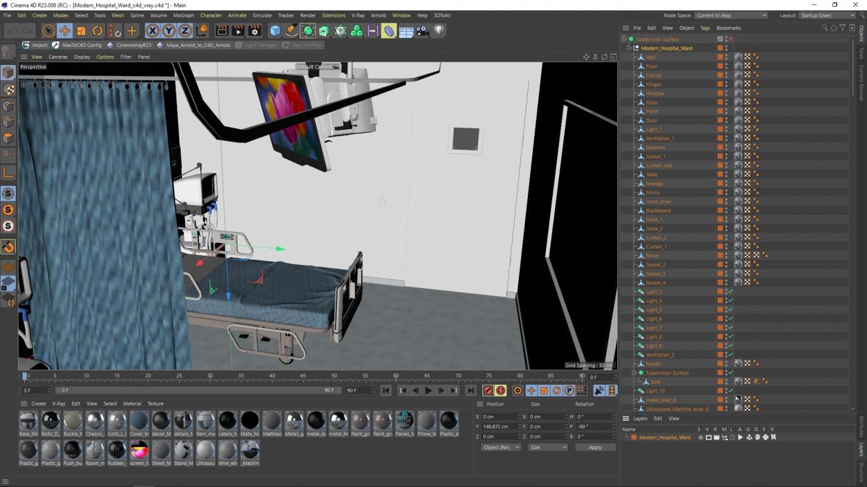 3D model Modern Hospital Ward