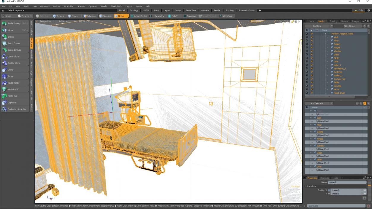 3D model Modern Hospital Ward