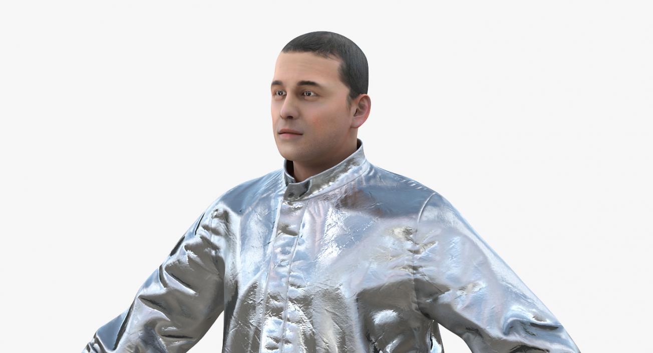 3D model Firefighter Wearing Aluminized Fire Proximity Suit