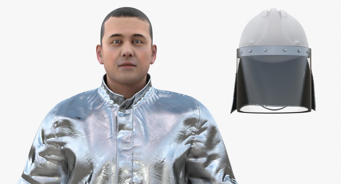 3D model Firefighter Wearing Aluminized Fire Proximity Suit