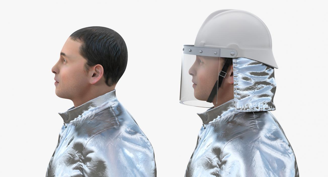 3D model Firefighter Wearing Aluminized Fire Proximity Suit