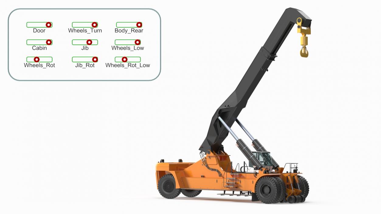 3D Reachstacker Container Loader Rigged