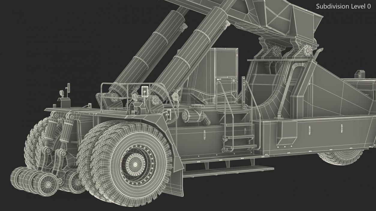 3D Reachstacker Container Loader Rigged