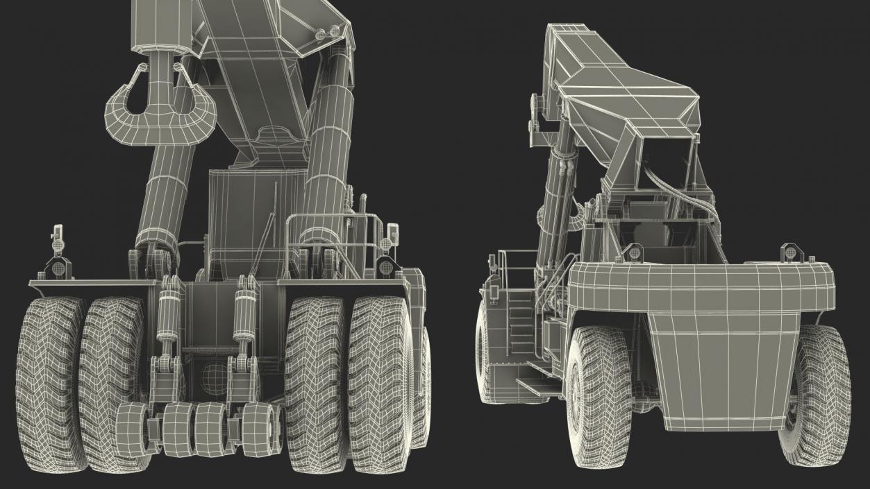 3D Reachstacker Container Loader Rigged