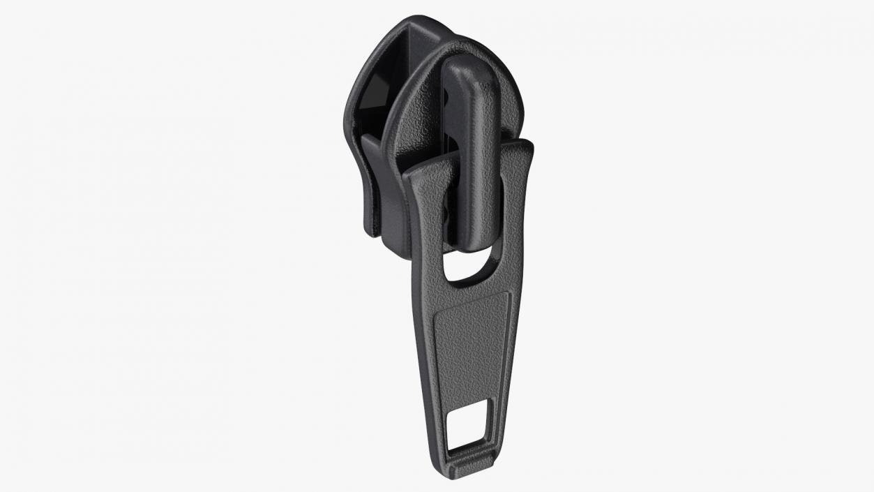 Coil Zipper Slider Black 3D model