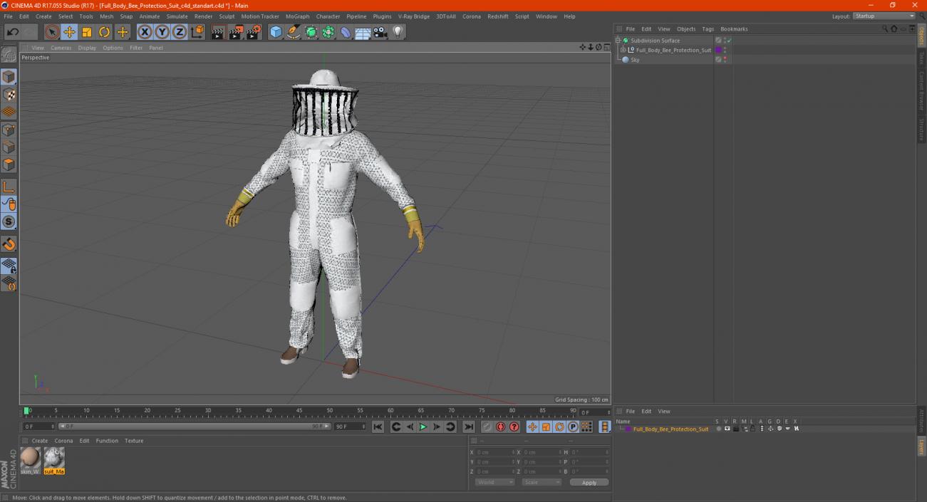 Full Body Bee Protection Suit 3D model