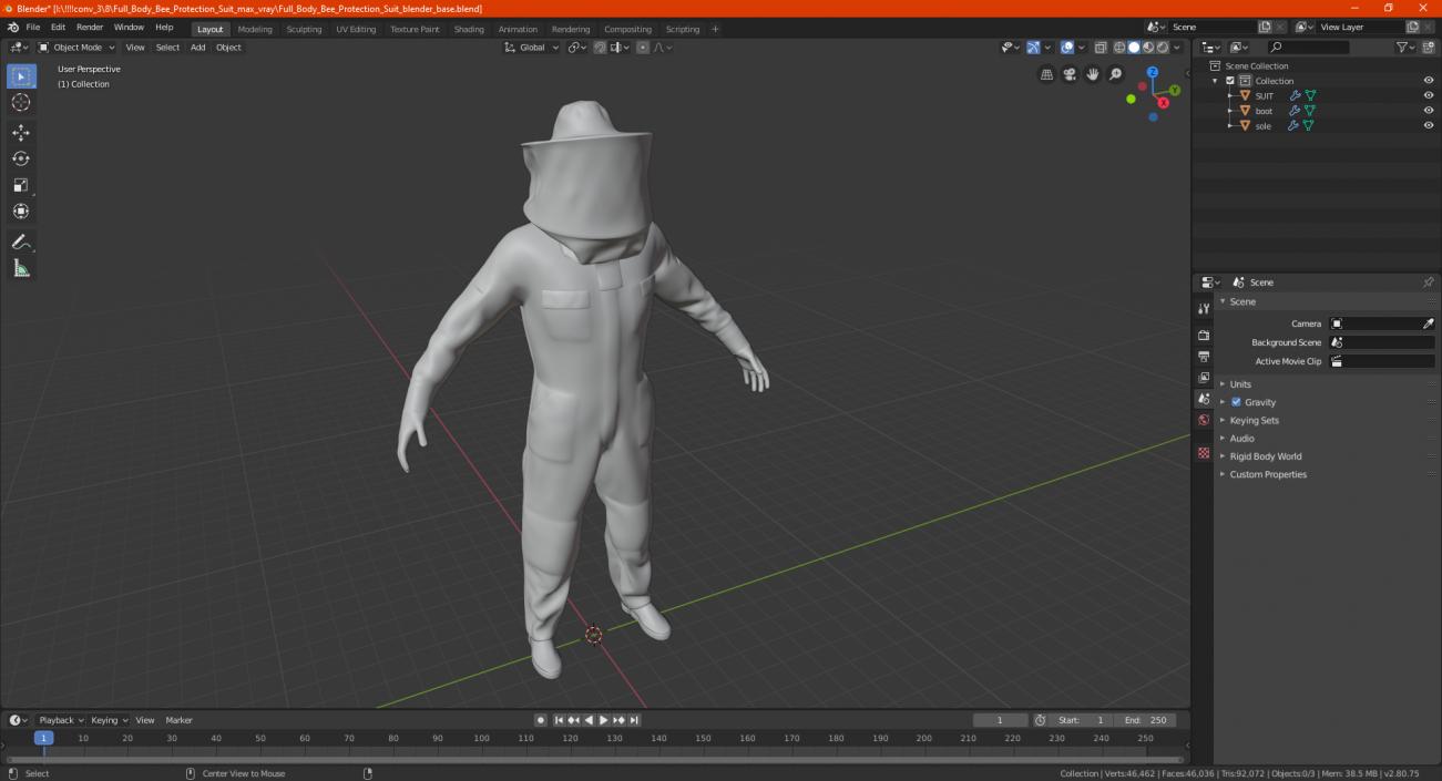 Full Body Bee Protection Suit 3D model