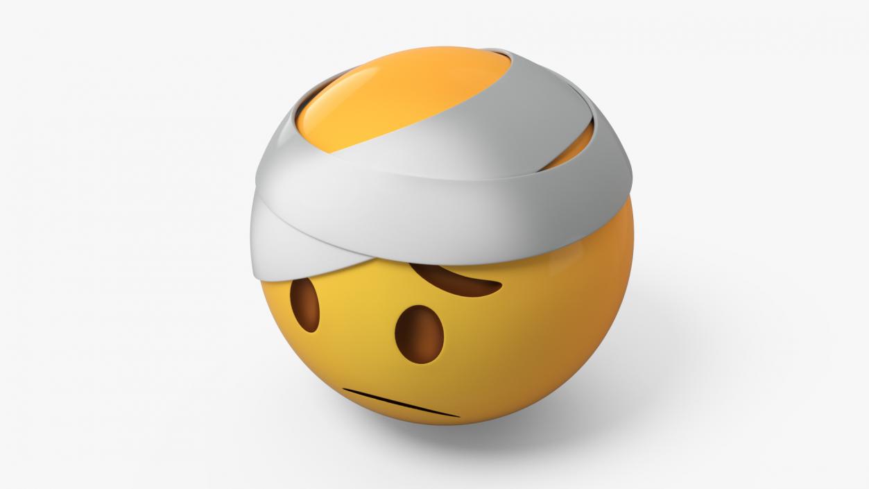 3D Emoji Bandaged Head Face 2