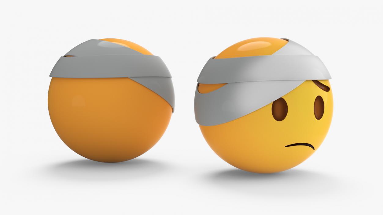 3D Emoji Bandaged Head Face 2