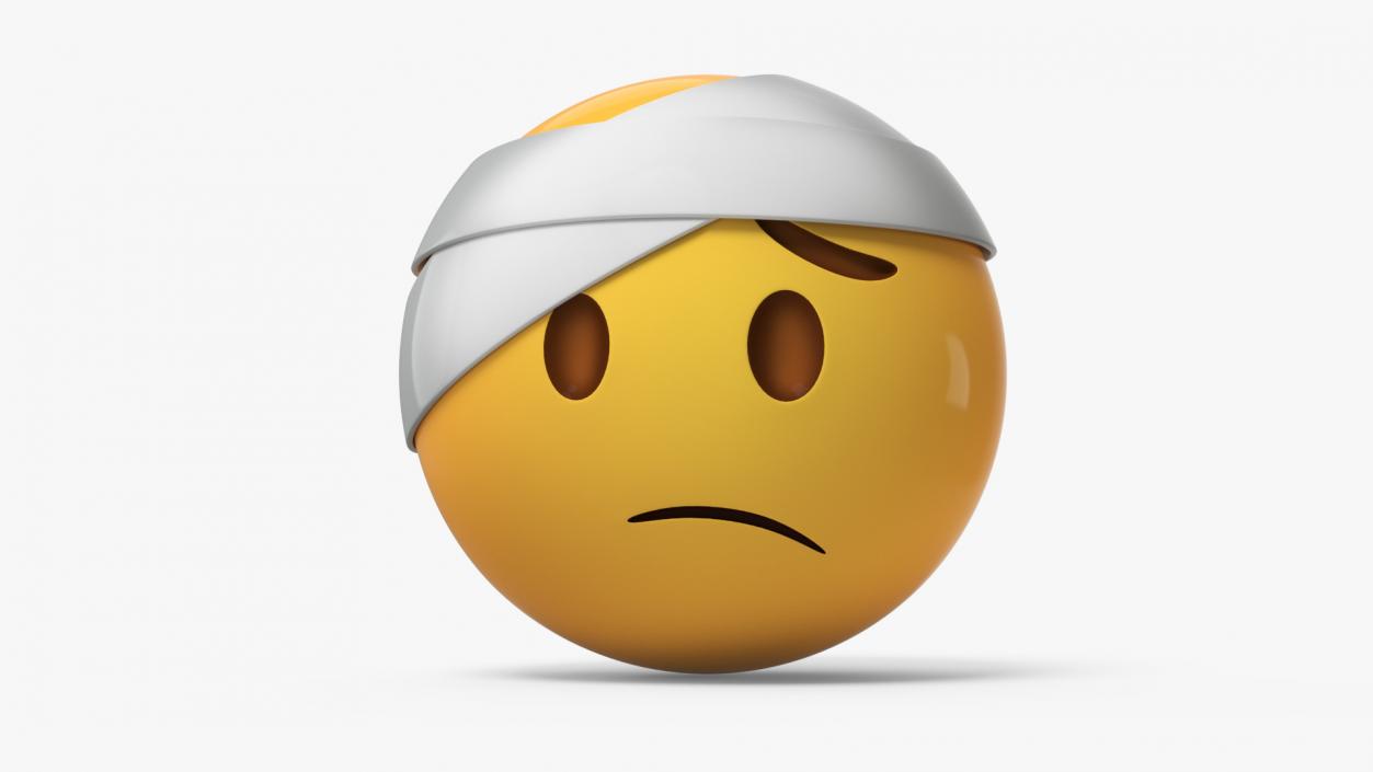 3D Emoji Bandaged Head Face 2