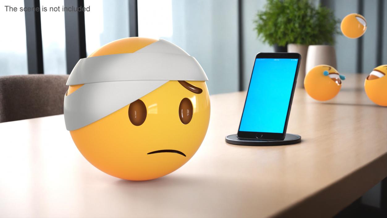 3D Emoji Bandaged Head Face 2