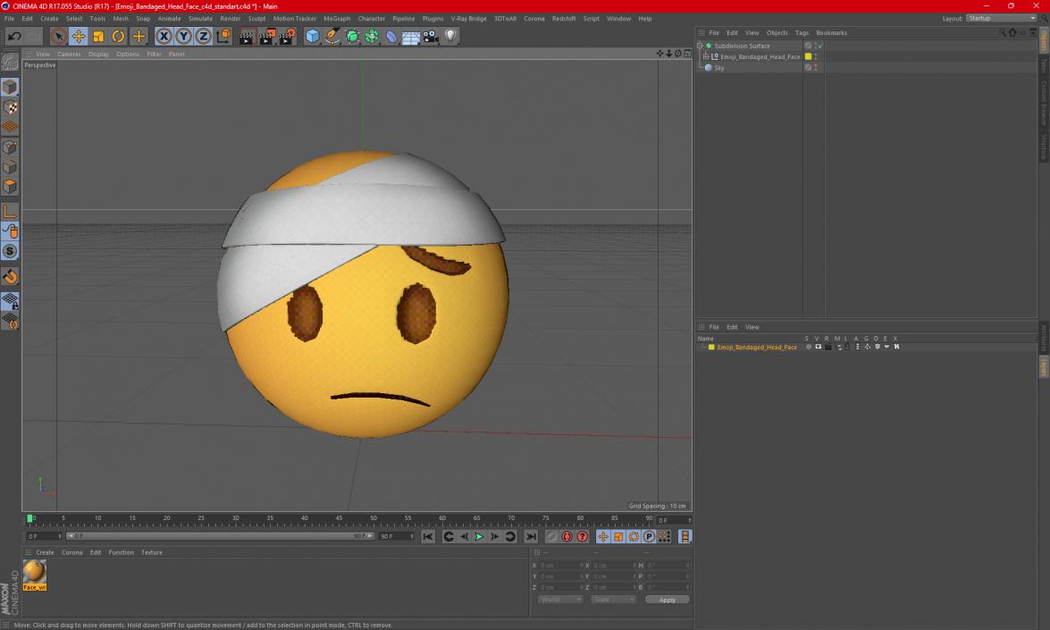 3D Emoji Bandaged Head Face 2