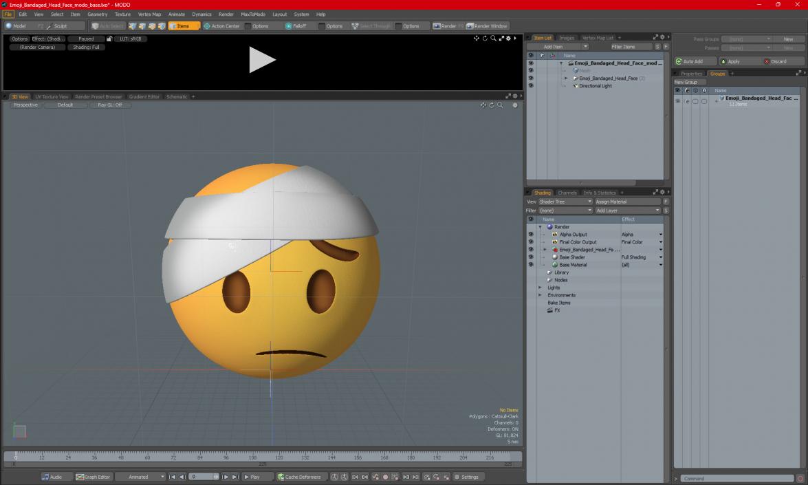 3D Emoji Bandaged Head Face 2