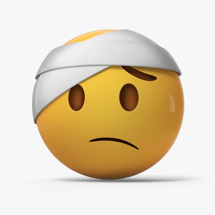 3D Emoji Bandaged Head Face 2