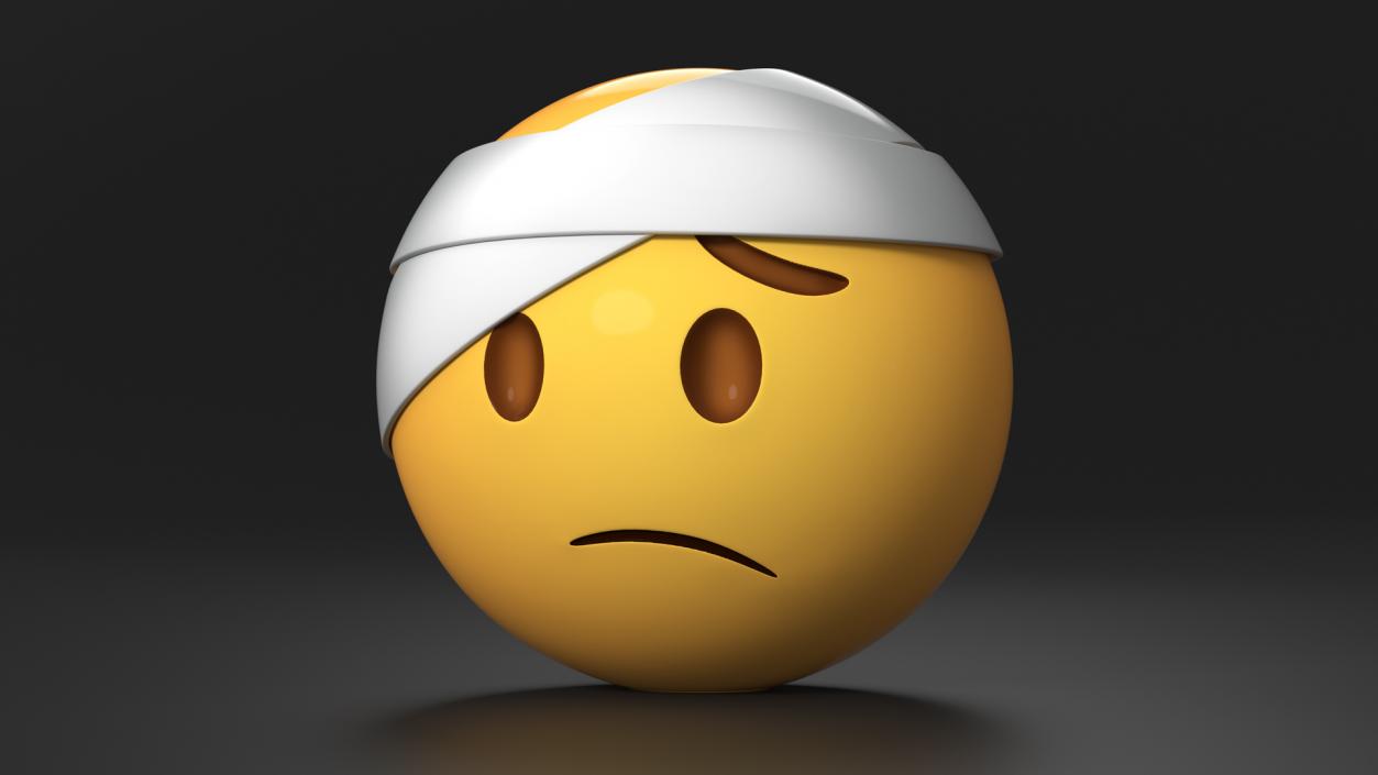 3D Emoji Bandaged Head Face 2