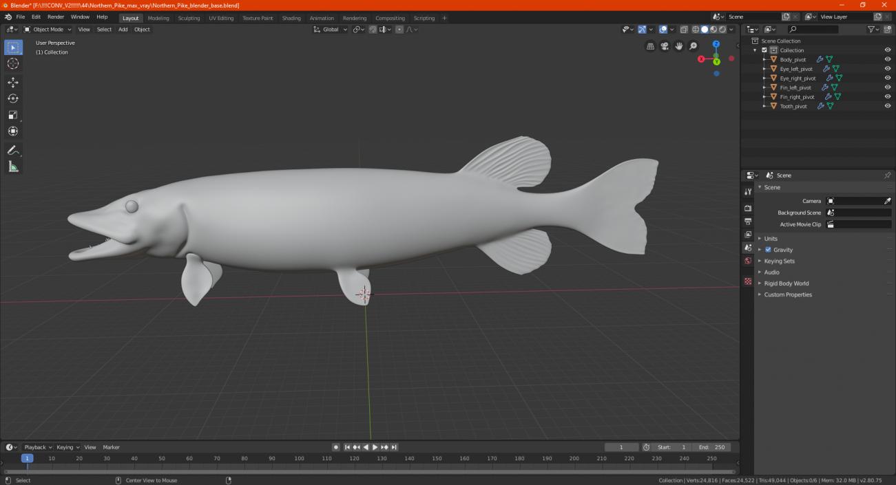 3D Northern Pike model