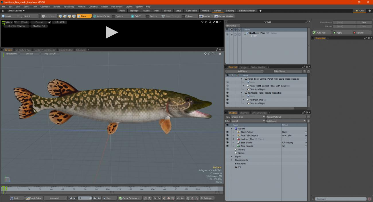 3D Northern Pike model