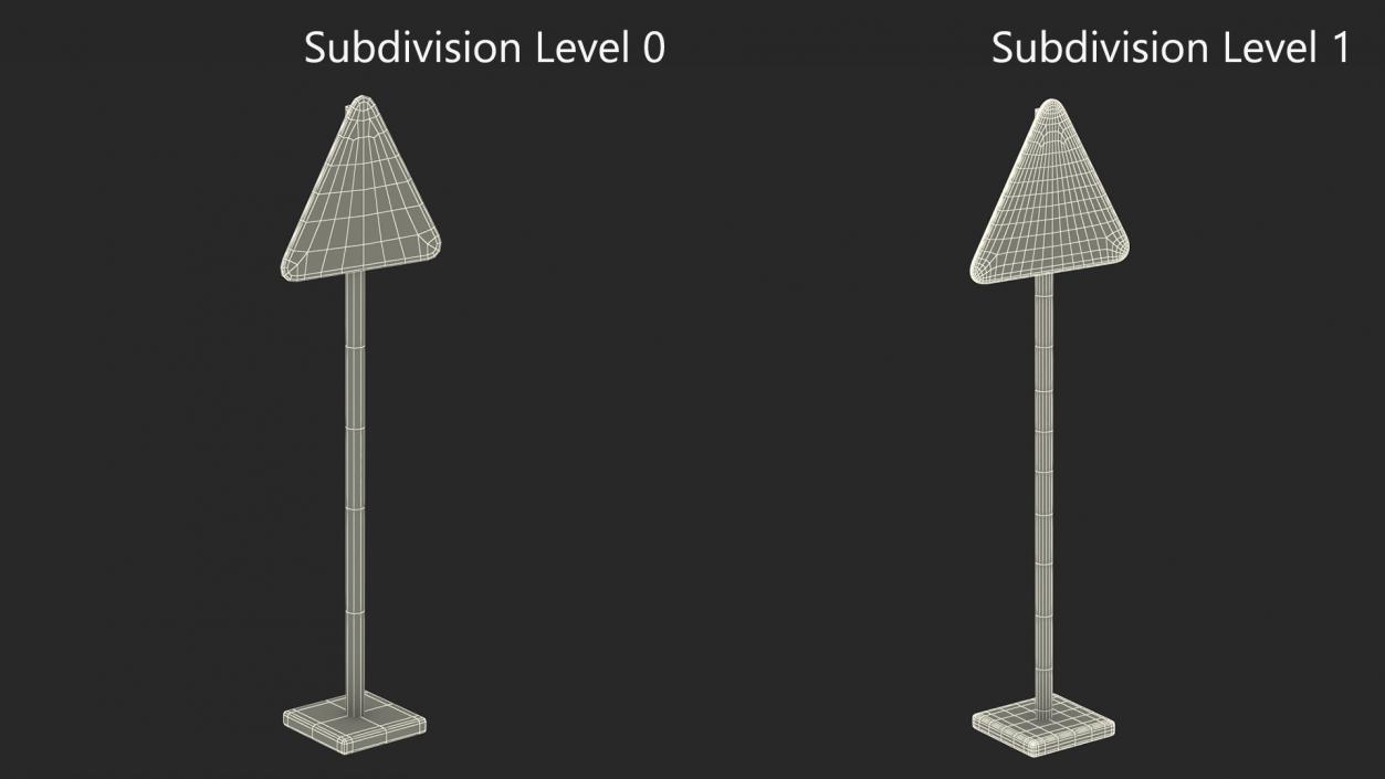 3D Road Sign Crossroads Ahead 2 model