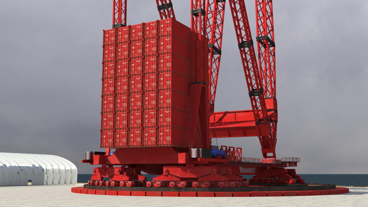 3D Mammoet Heavy Ring Crane Rigged