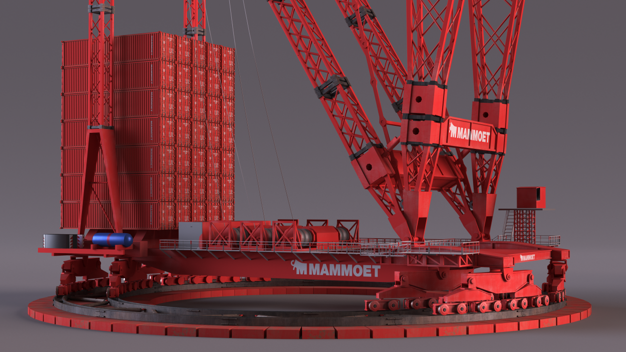 3D Mammoet Heavy Ring Crane Rigged