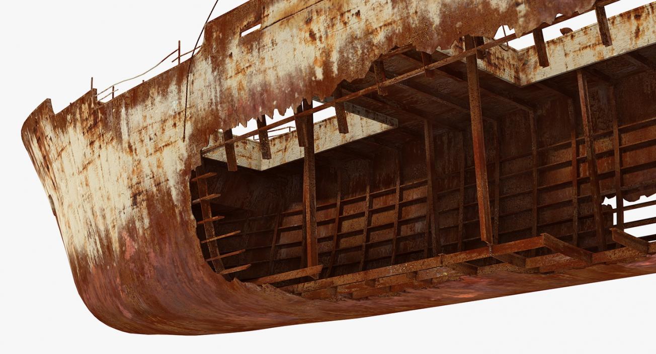 3D Old Rusty Vessels Collection model