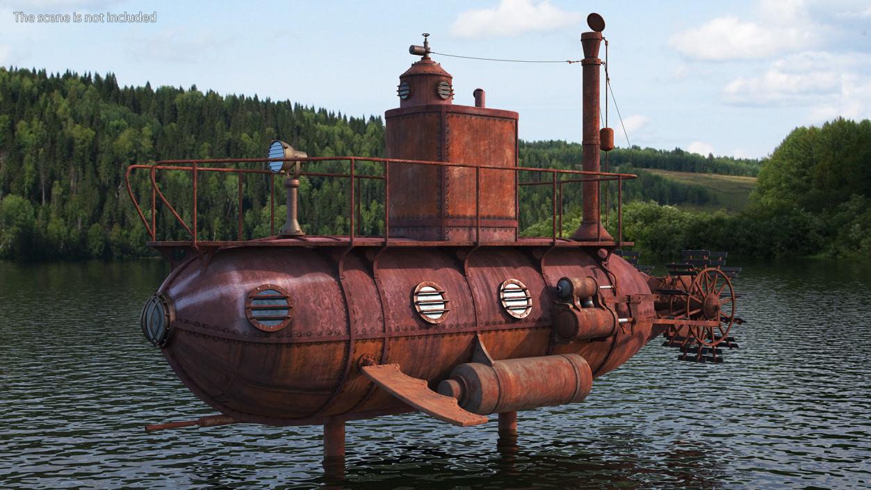 3D Old Rusty Vessels Collection model