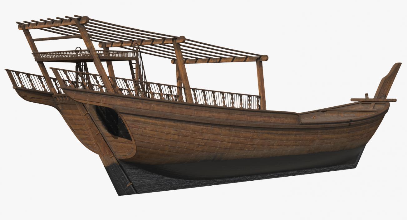 3D model Traditional Arabic Wooden Boat