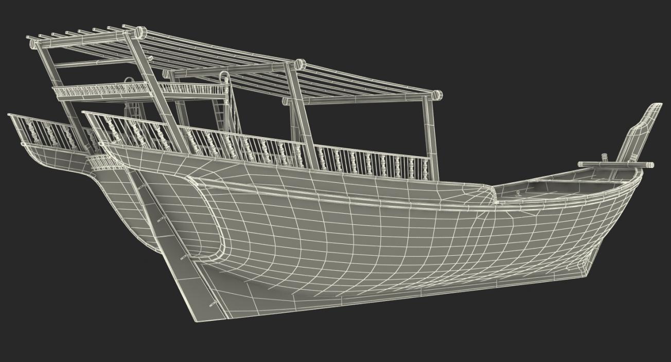 3D model Traditional Arabic Wooden Boat