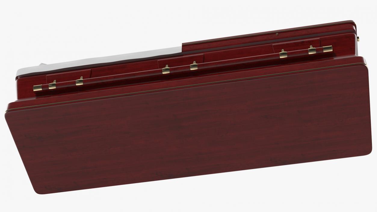 3D Opened Wooden Funeral Casket model