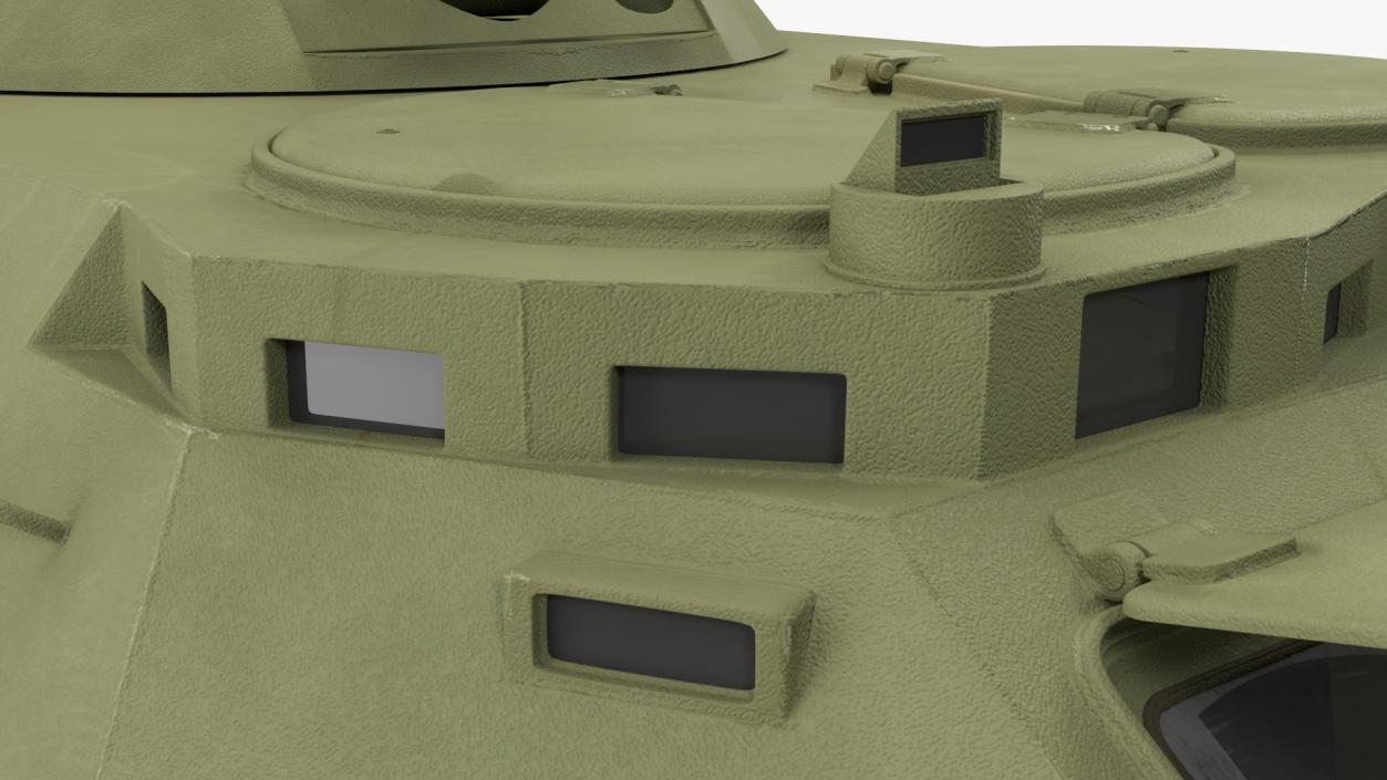 3D BRDM 2 Amphibious Vehicle Green Rigged model