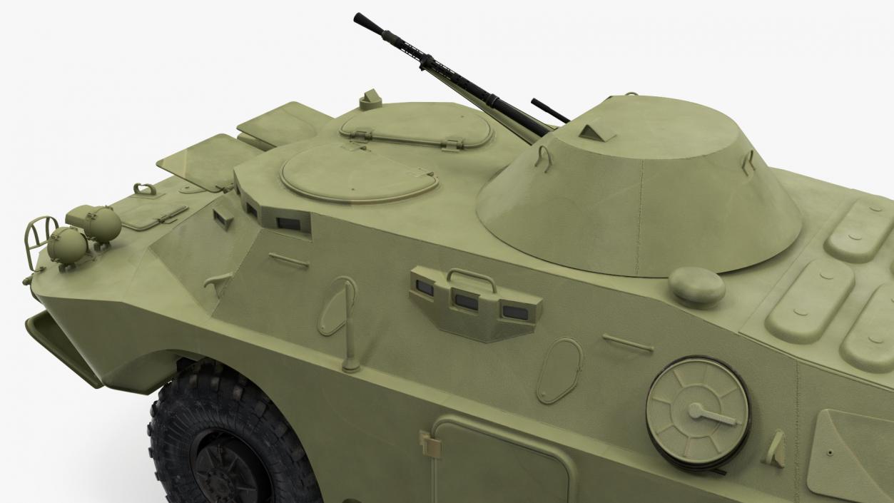 3D BRDM 2 Amphibious Vehicle Green Rigged model