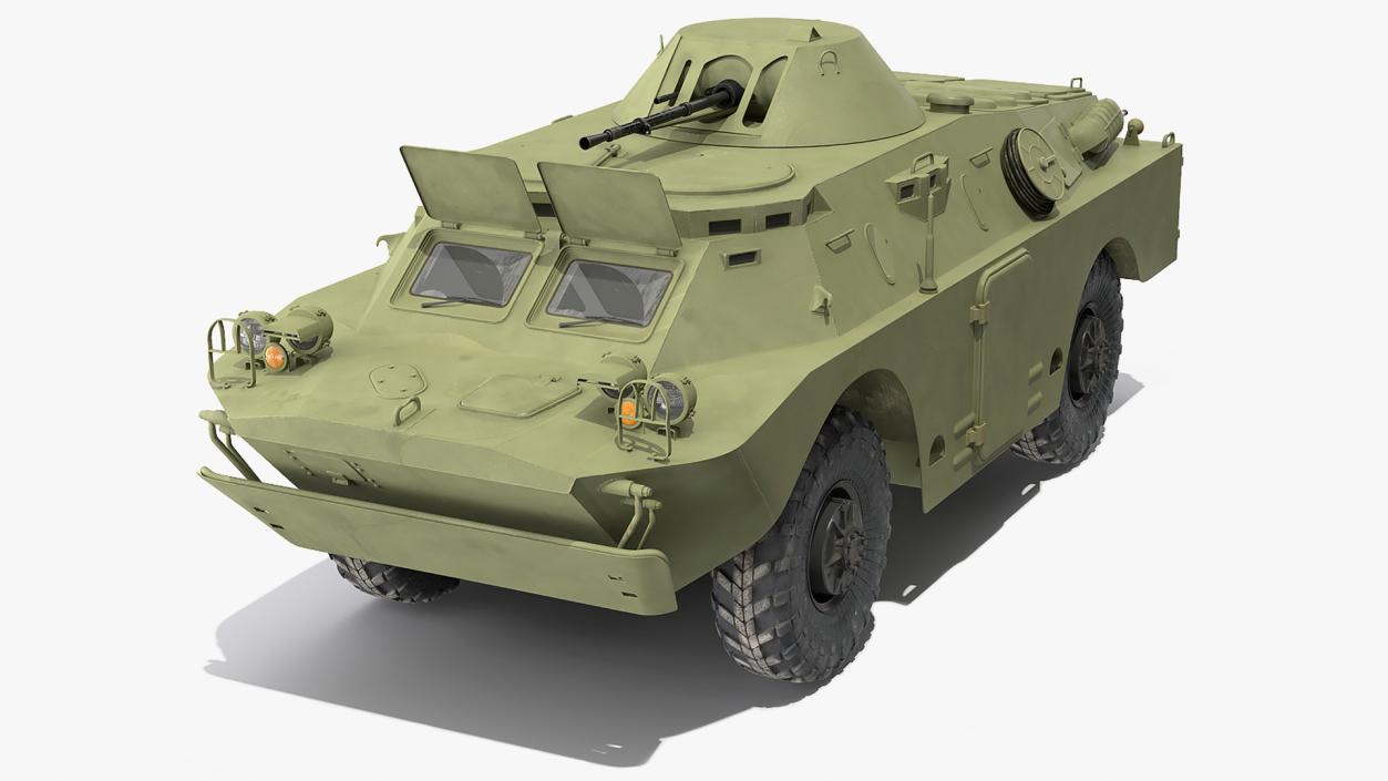 3D BRDM 2 Amphibious Vehicle Green Rigged model