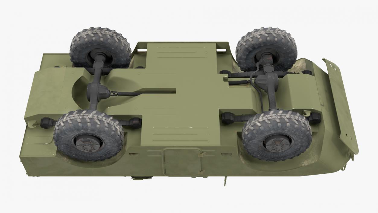 3D BRDM 2 Amphibious Vehicle Green Rigged model