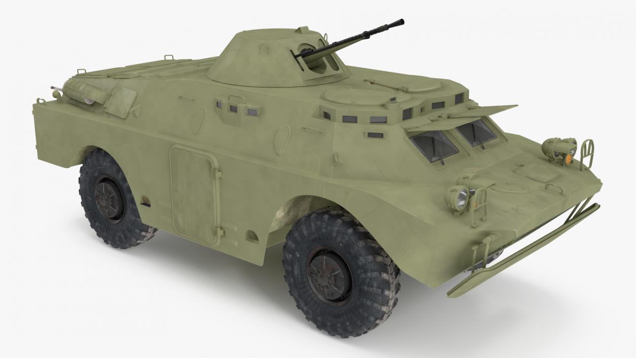 3D BRDM 2 Amphibious Vehicle Green Rigged model