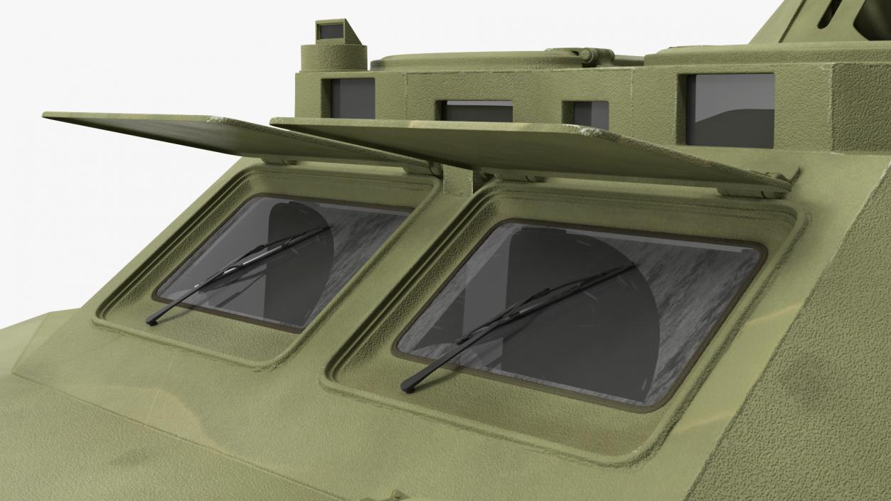 3D BRDM 2 Amphibious Vehicle Green Rigged model