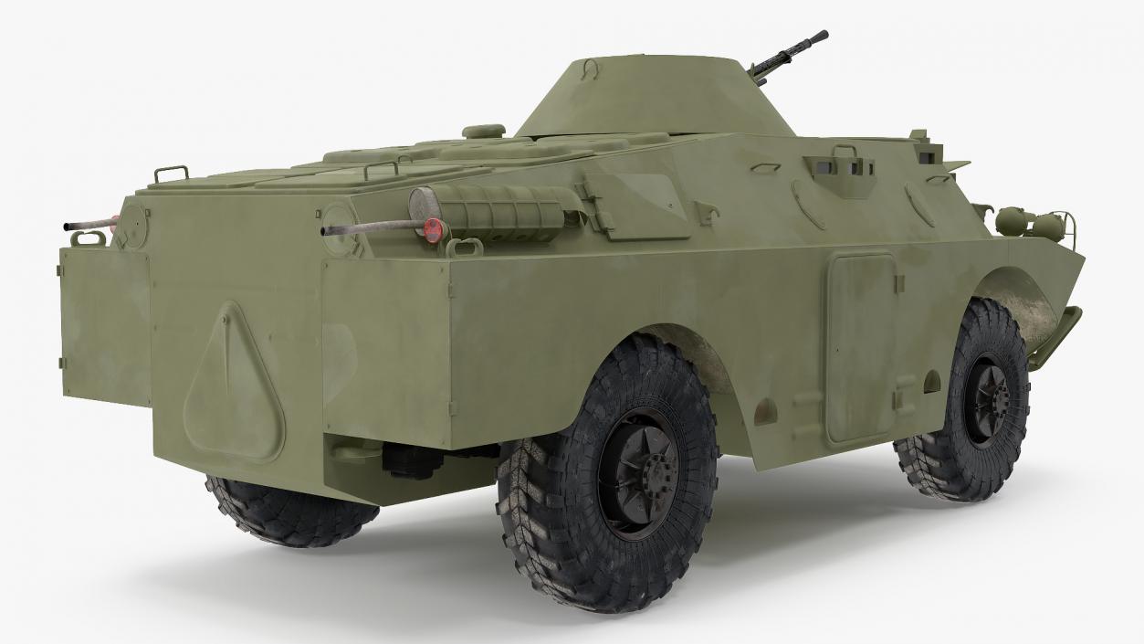 3D BRDM 2 Amphibious Vehicle Green Rigged model