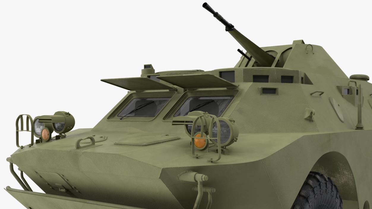 3D BRDM 2 Amphibious Vehicle Green Rigged model