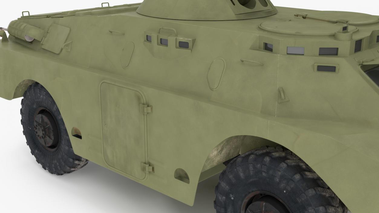 3D BRDM 2 Amphibious Vehicle Green Rigged model