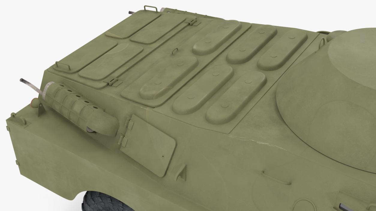 3D BRDM 2 Amphibious Vehicle Green Rigged model