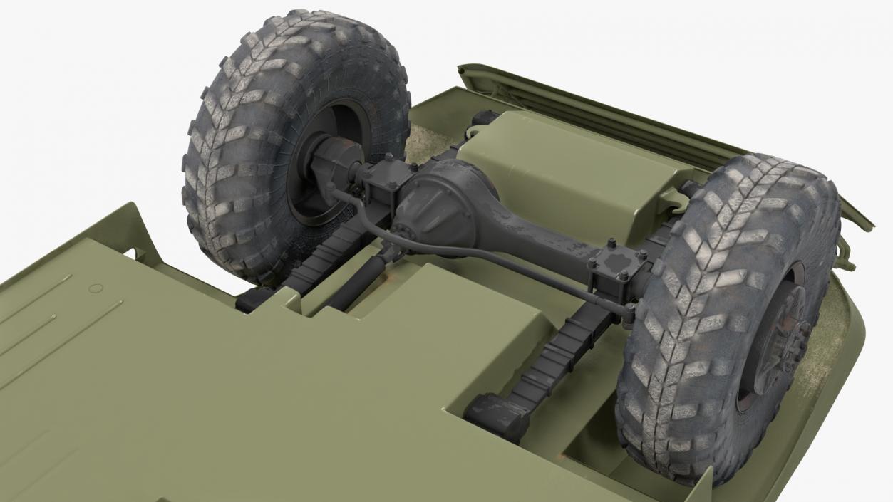 3D BRDM 2 Amphibious Vehicle Green Rigged model