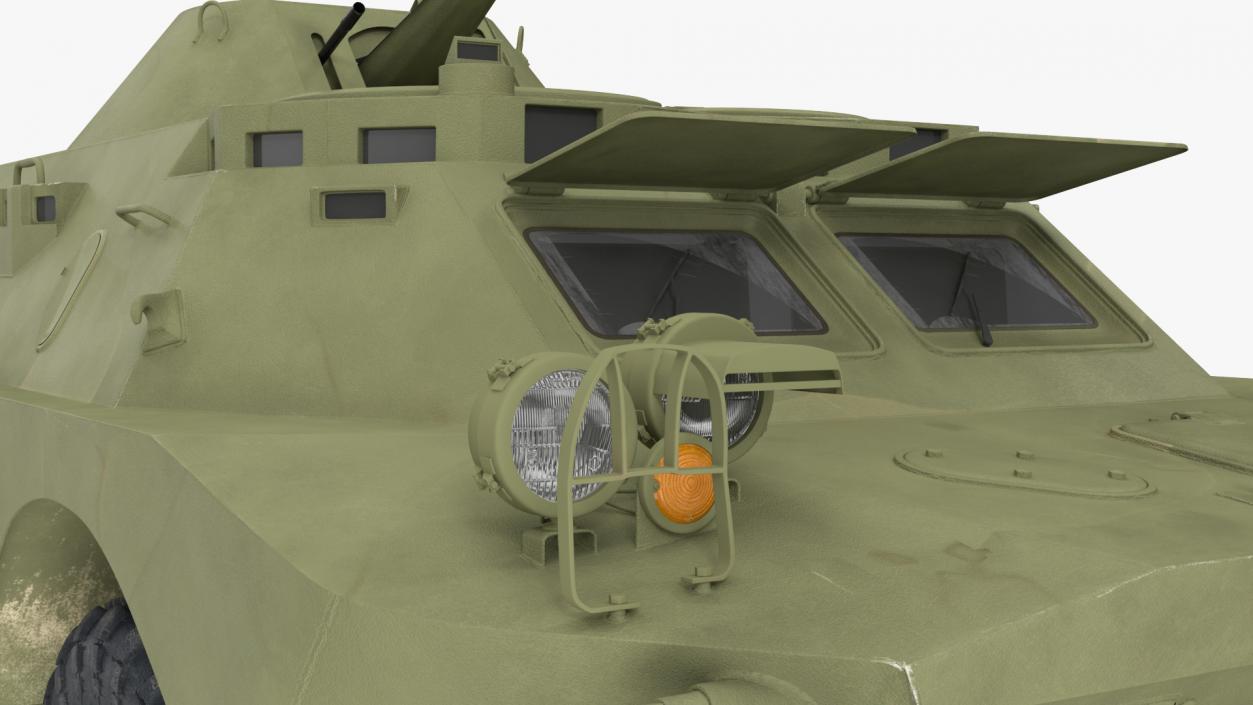 3D BRDM 2 Amphibious Vehicle Green Rigged model