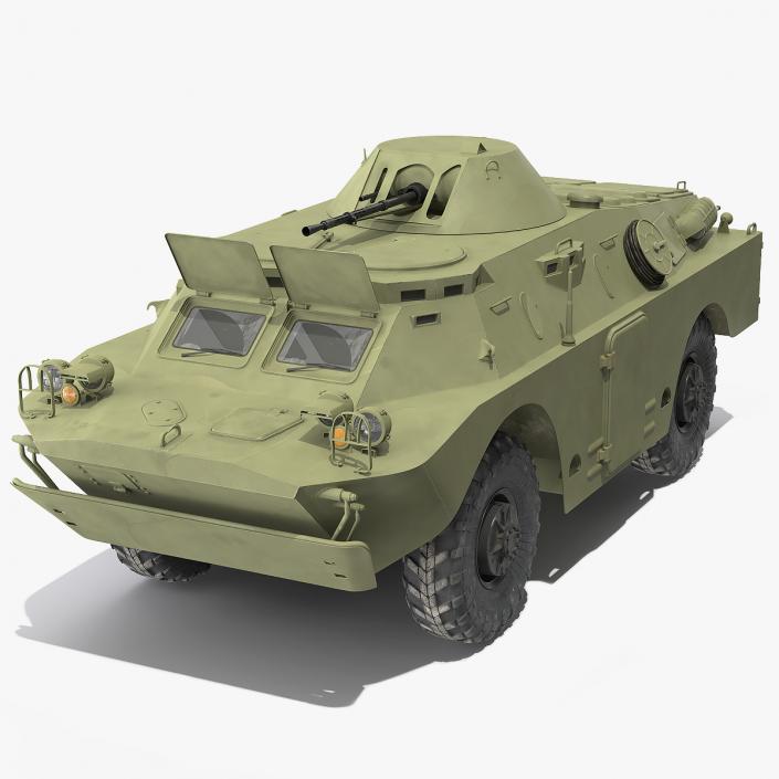 3D BRDM 2 Amphibious Vehicle Green Rigged model