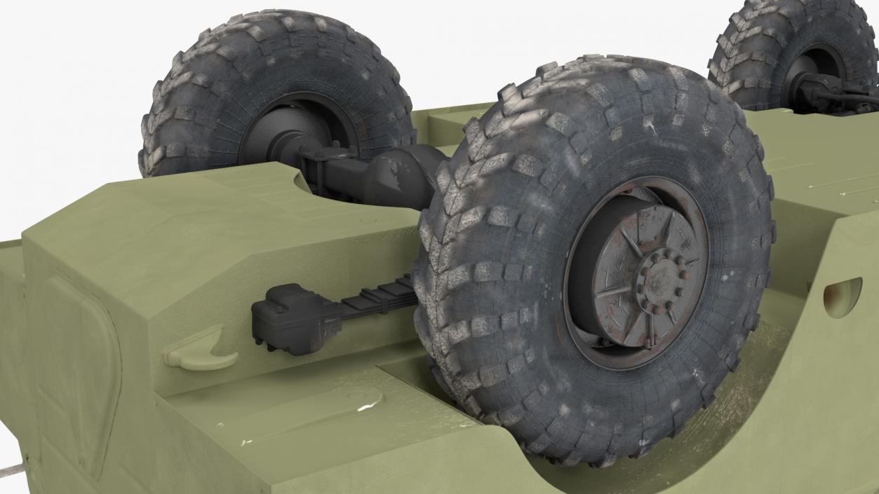 3D BRDM 2 Amphibious Vehicle Green Rigged model