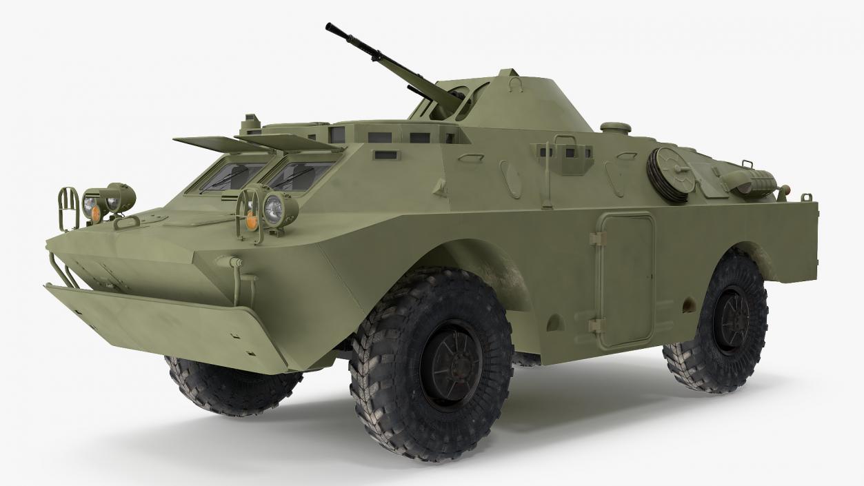 3D BRDM 2 Amphibious Vehicle Green Rigged model