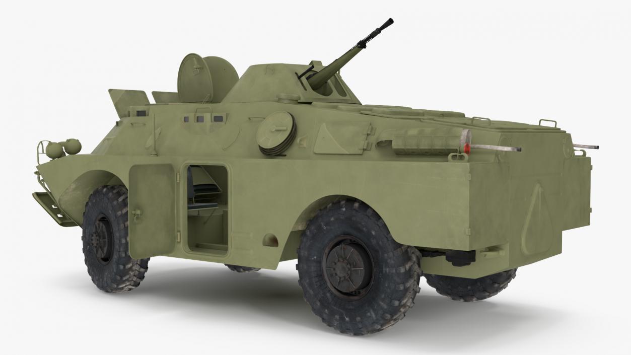 3D BRDM 2 Amphibious Vehicle Green Rigged model