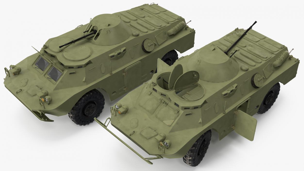 3D BRDM 2 Amphibious Vehicle Green Rigged model