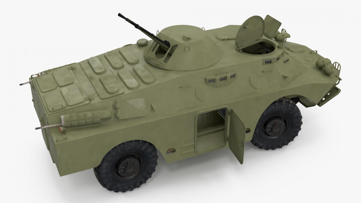 3D BRDM 2 Amphibious Vehicle Green Rigged model