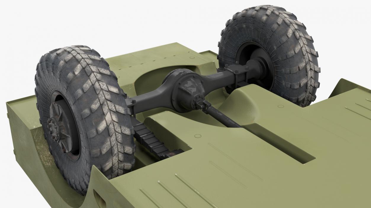 3D BRDM 2 Amphibious Vehicle Green Rigged model