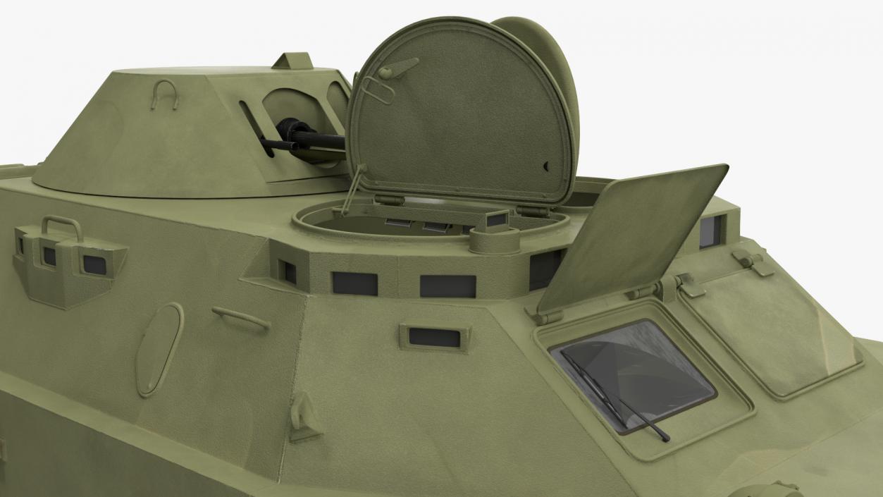 3D BRDM 2 Amphibious Vehicle Green Rigged model